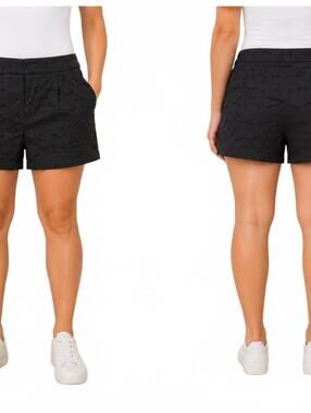 Nwt A New Day Target Ladies Black 100% Cotton Eyelet Short High Waist Pockets